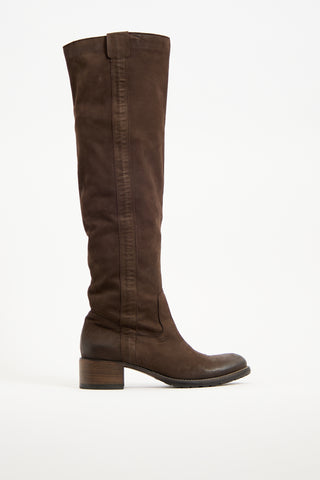 Davids Brown Leather Knee High Boot