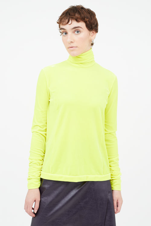 Delpozo Neon Yellow Velvet Top