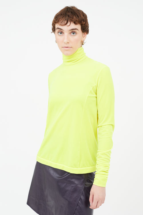 Delpozo Neon Yellow Velvet Top