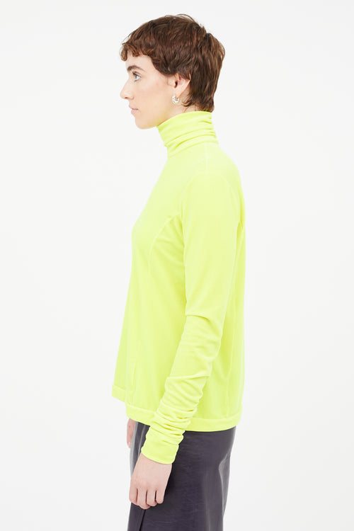 Delpozo Neon Yellow Velvet Top