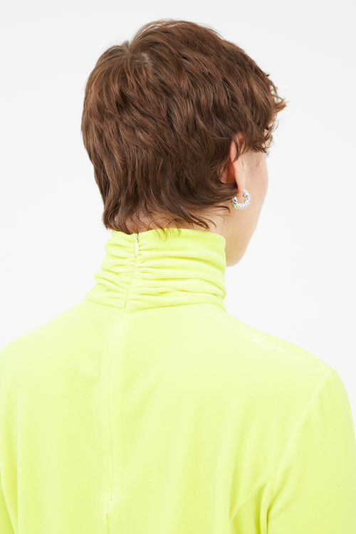 Delpozo Neon Yellow Velvet Top