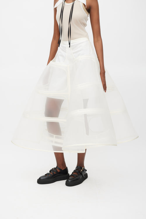 Delpozo SS 2016 White Crinoline Skirt