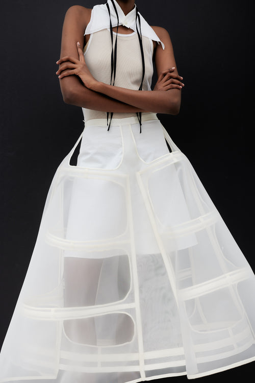 Delpozo SS 2016 White Crinoline Skirt