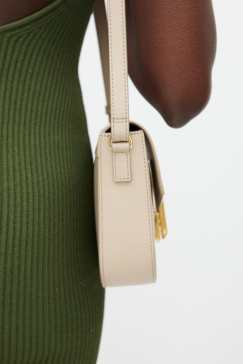 DeMellier Beige 
Gold Leather Vancouver Bag