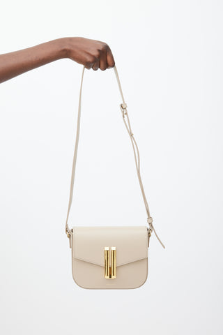 DeMellier Beige 
Gold Leather Vancouver Bag