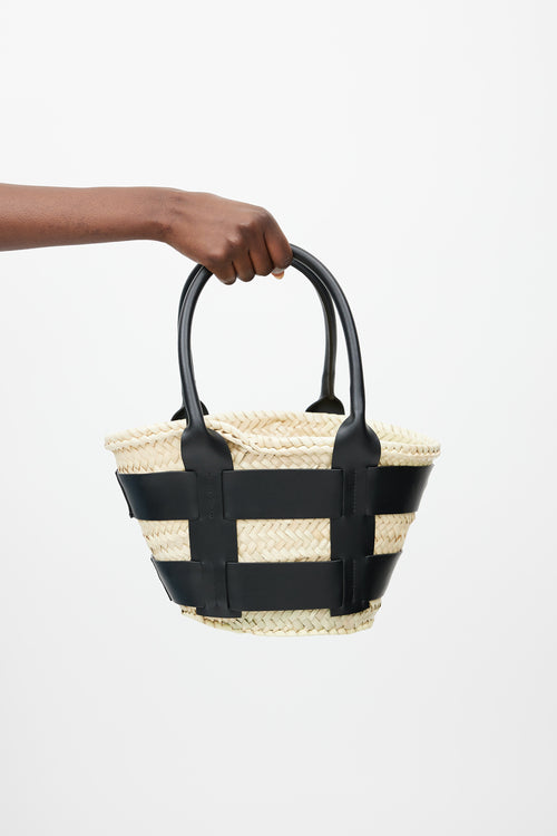 Demellier Black 
Beige Mini Santorini Bag