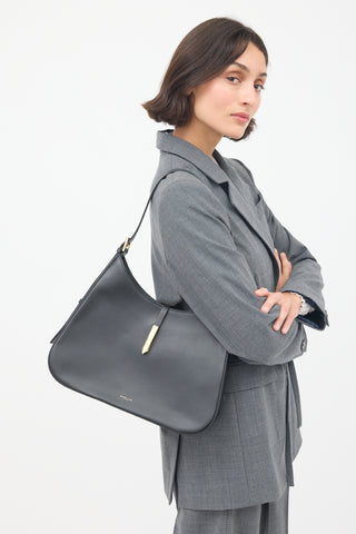 DeMellier Black Leather Tokyo Shoulder Bag