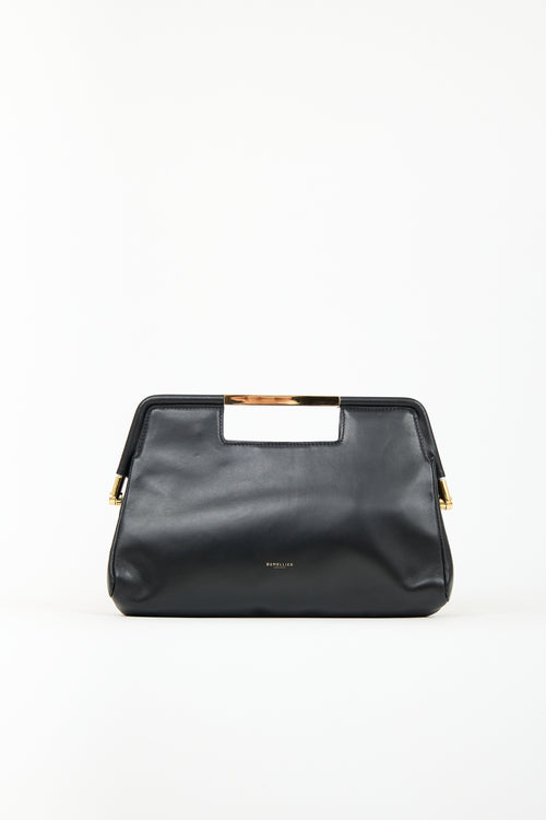 DeMellier Black Leather St. Petersburg Clutch