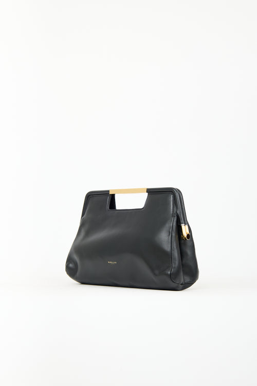 DeMellier Black Leather St. Petersburg Clutch