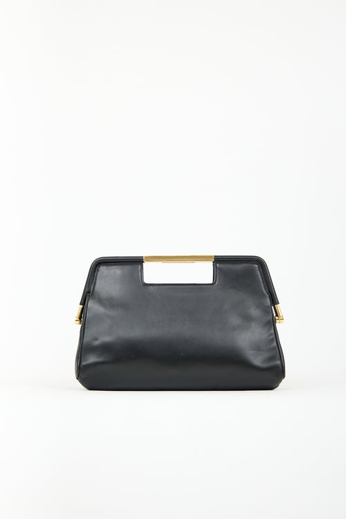 DeMellier Black Leather St. Petersburg Clutch