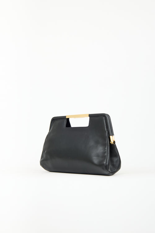 DeMellier Black Leather St. Petersburg Clutch