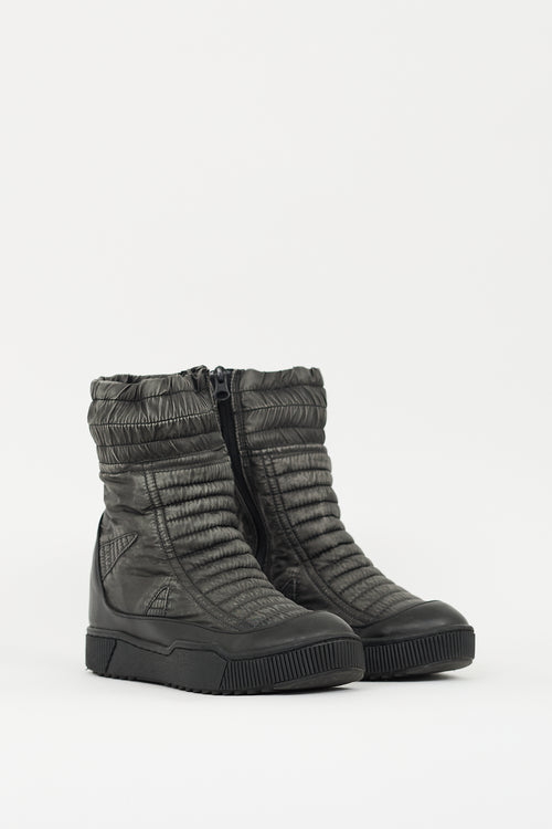 Demobaza Dark Grey 
Black Quilted Boot