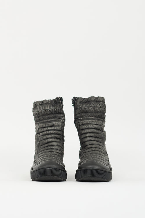 Demobaza Dark Grey 
Black Quilted Boot