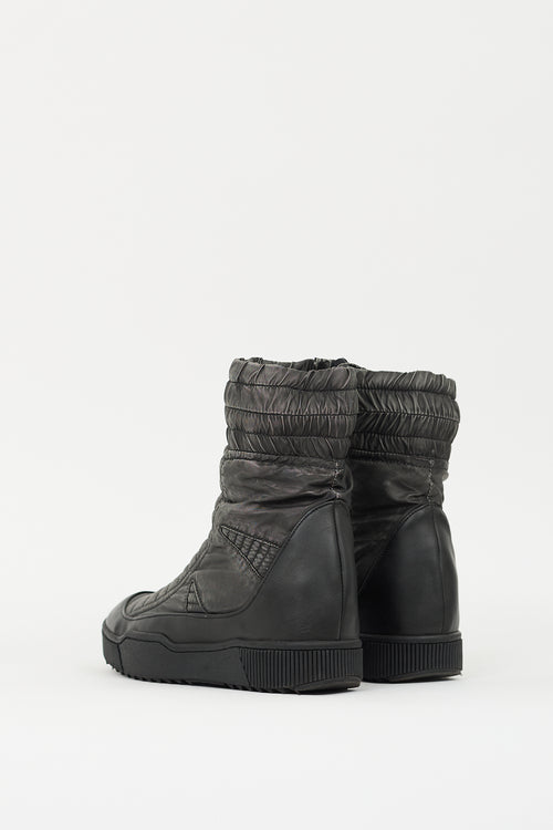 Demobaza Dark Grey 
Black Quilted Boot