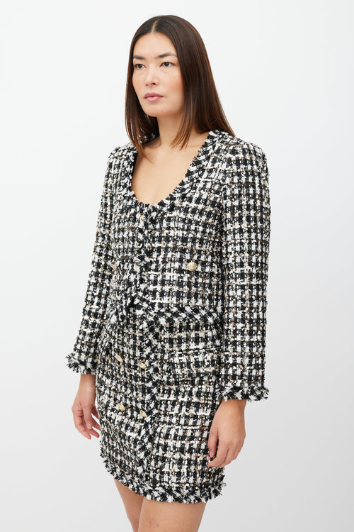 Derek Lam Black 
White Tweed Sequinned Co-Ord Set