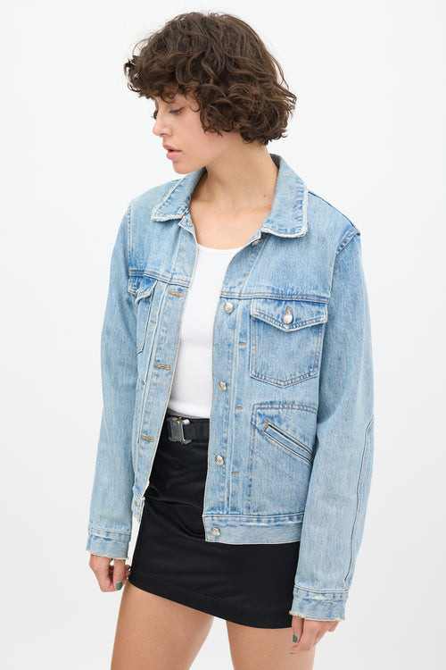 Derek Lam Light Wash Distressed Denim Jacket