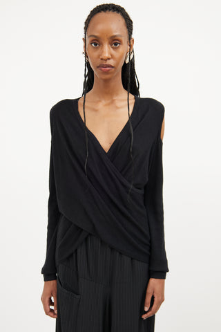 Derek Lam Crosby Black Off Shoulder Top