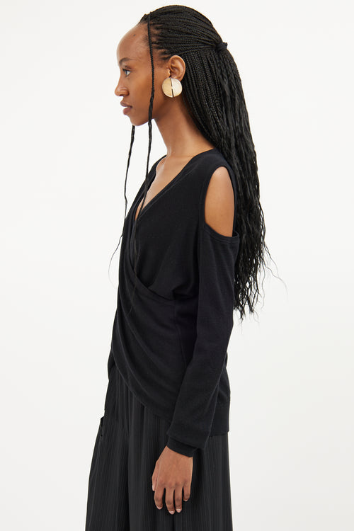 Derek Lam Crosby Black Off Shoulder Top