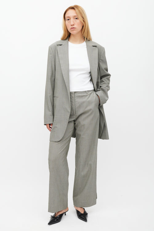 Deveaux Grey Wool Oversized Blazer