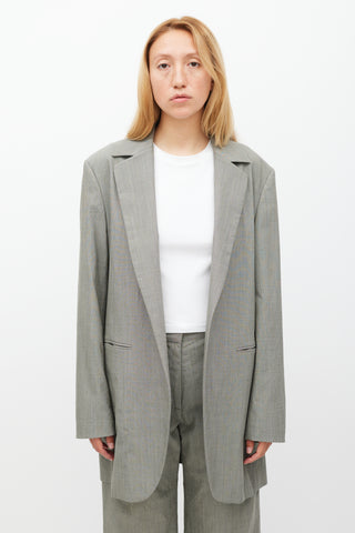 Deveaux Grey Wool Oversized Blazer