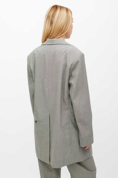 Deveaux Grey Wool Oversized Blazer