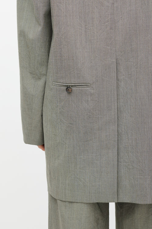 Deveaux Grey Wool Oversized Blazer