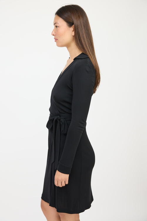 Diane von Furstenberg Black V-neck Wrap Dress