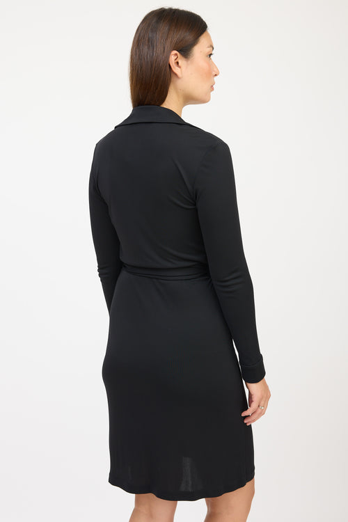 Diane von Furstenberg Black V-neck Wrap Dress