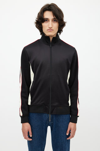 Diesel Black 
Cream Stripe Track Jacket