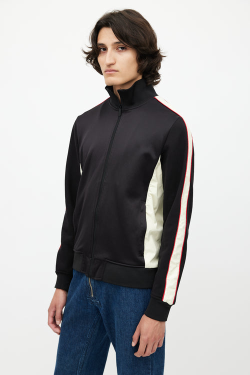 Diesel Black 
Cream Stripe Track Jacket