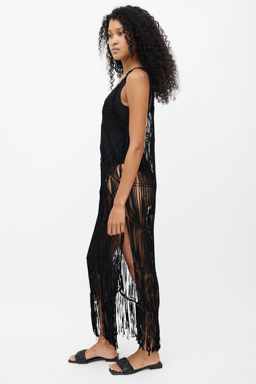 Diesel Black Crochet Overlay Dress