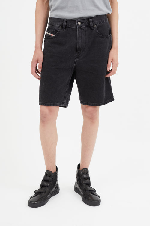 Diesel Black Denim D-Strukt Short