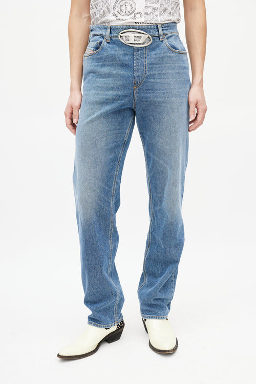 Diesel Blue 
Silver 0lici Straight Denim Jeans