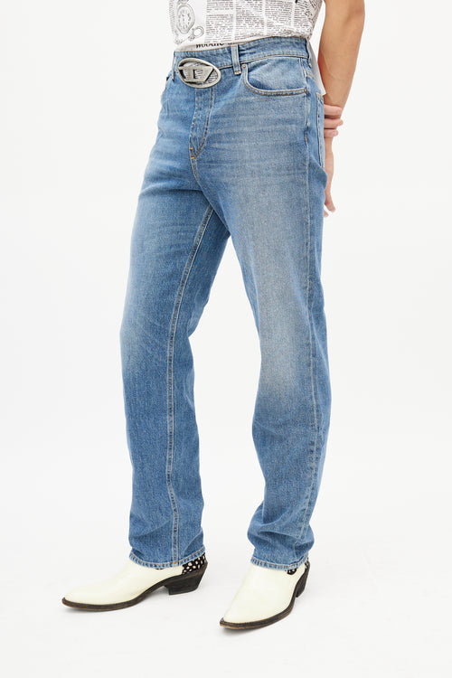 Diesel Blue 
Silver 0lici Straight Denim Jeans