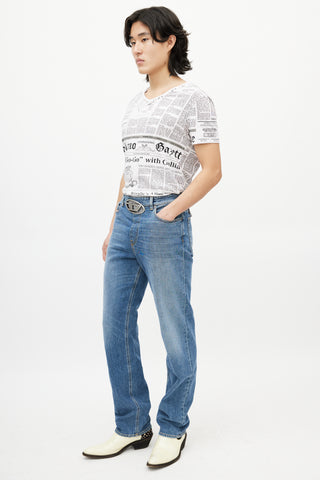 Diesel Blue 
Silver 0lici Straight Denim Jeans