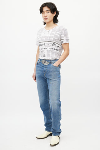 Diesel Blue 
Silver 0lici Straight Denim Jeans