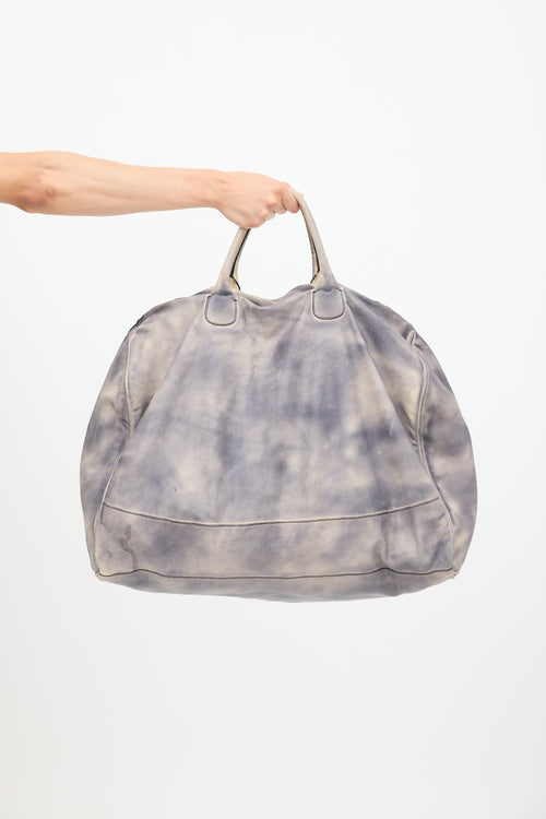 Diesel Grey 
Cream Leather Dyed Tote Bag