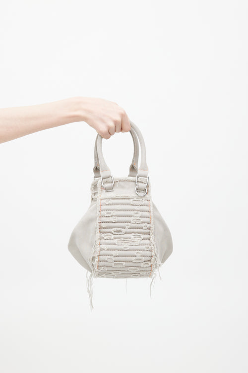 Diesel Grey D-Vina Crystal Distressed Bag