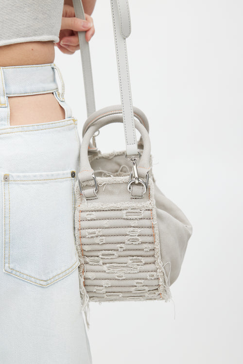 Diesel Grey D-Vina Crystal Distressed Bag