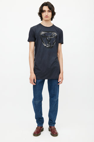 Diesel Navy 
Black Logo T-Shirt