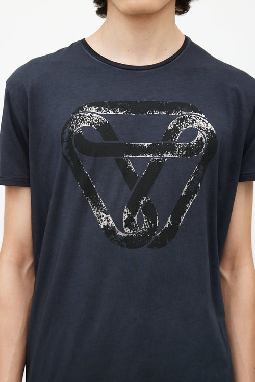 Diesel Navy 
Black Logo T-Shirt