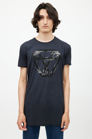 Diesel Navy 
Black Logo T-Shirt