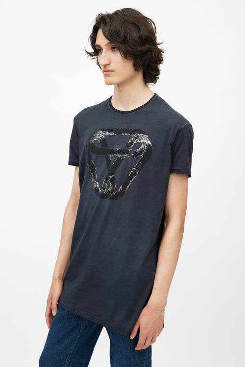 Diesel Navy 
Black Logo T-Shirt