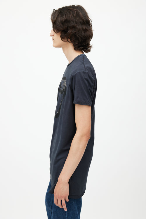 Diesel Navy 
Black Logo T-Shirt