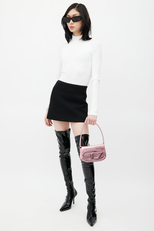 Diesel Pink 1 DR Metallic Leather Bag