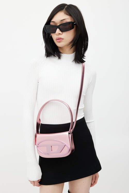 Diesel Pink 1 DR Metallic Leather Bag