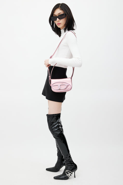 Diesel Pink 1 DR Metallic Leather Bag