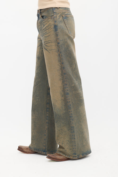 Sand Wash Wide Leg Jeans