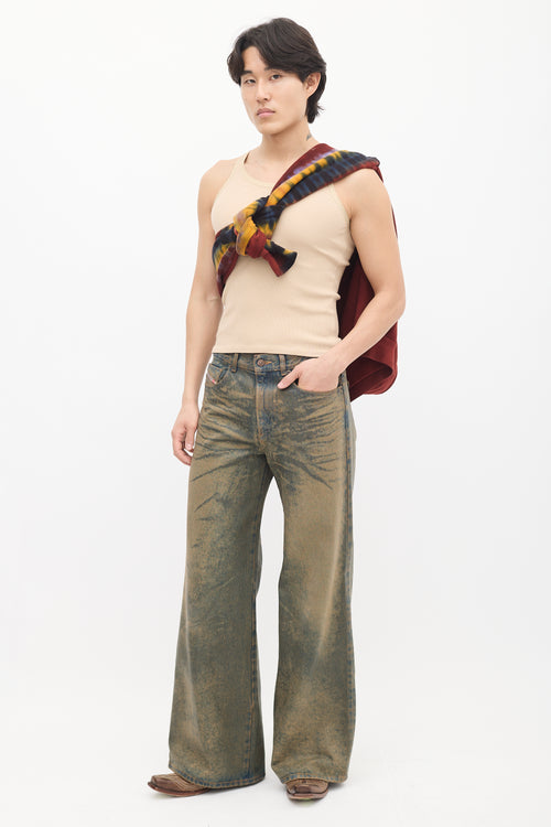 Sand Wash Wide Leg Jeans