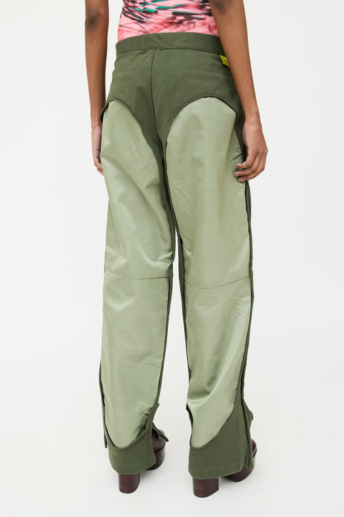 Diesel Green Layered Nylon P-Crossy Trouser